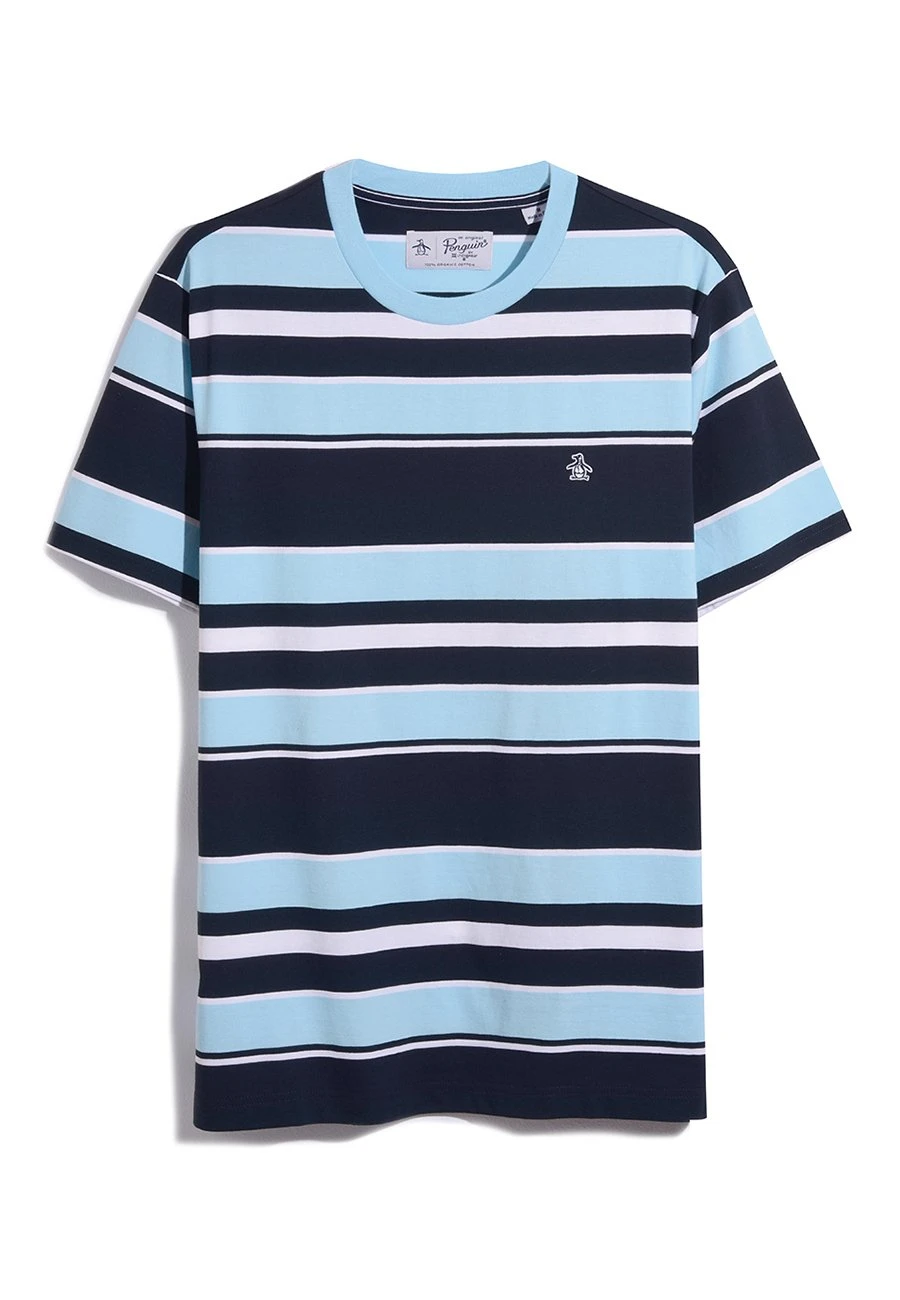 Original Penguin All Over Stripe - T-Shirt Print - Cerulean - Afbeelding 4