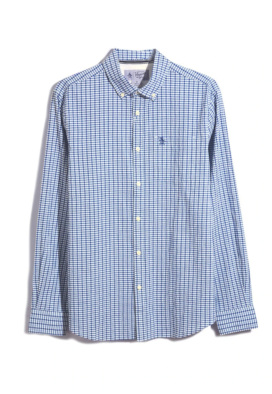 Original Penguin Seersucker - Overhemd - Cerulean - Afbeelding 3