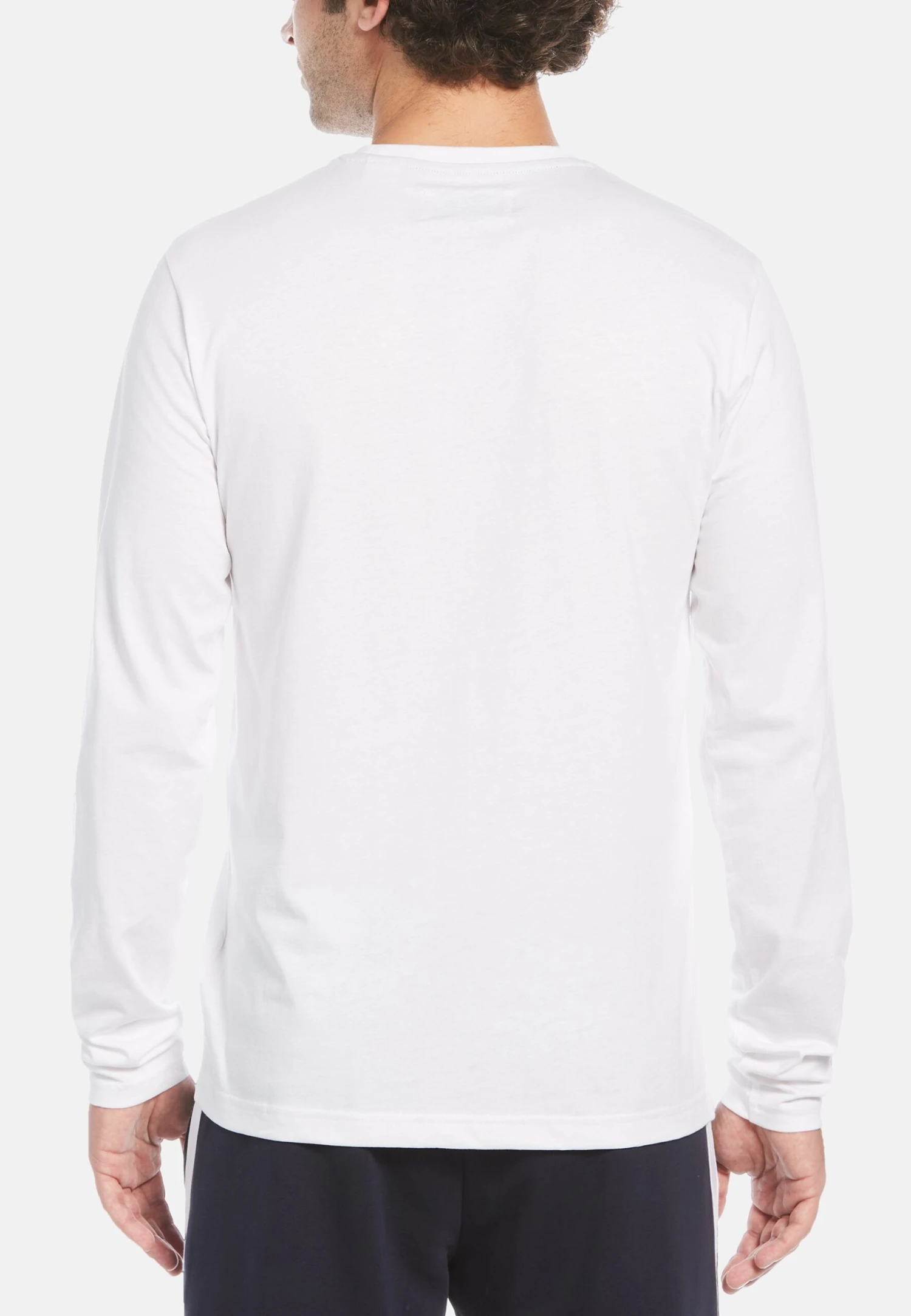 Original Penguin Long Sleeve Pin Point Logo- Longsleeve - Bright White - Afbeelding 2