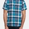 Original Penguin Plaid Short Sleeve- Overhemd - Mosaic Blue