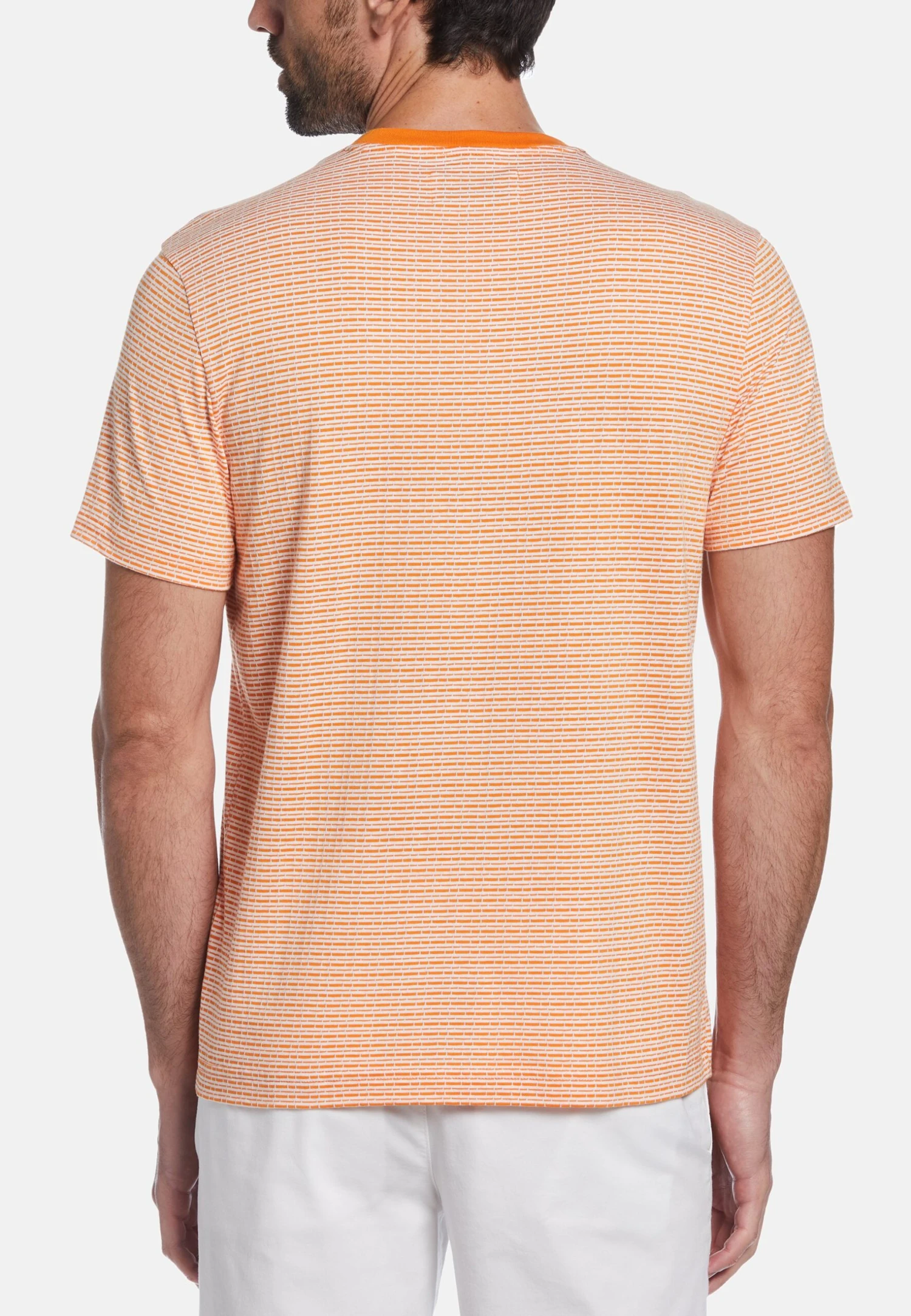 Original Penguin Jacquard Stripe- T-Shirt Print - Russet Orange - Afbeelding 2