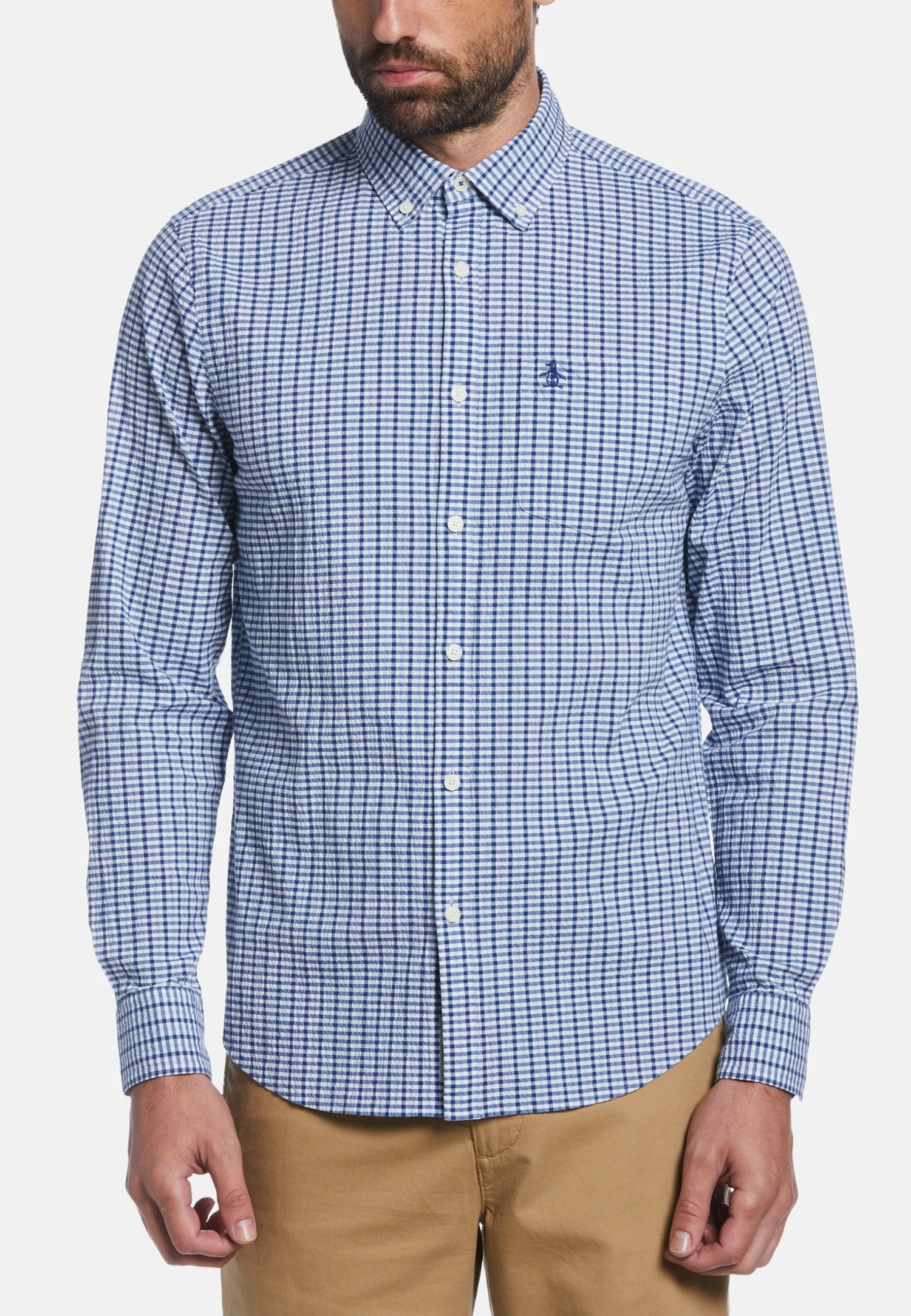 Original Penguin Seersucker - Overhemd - Cerulean