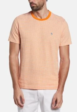 Original Penguin Jacquard Stripe- T-Shirt Print - Russet Orange