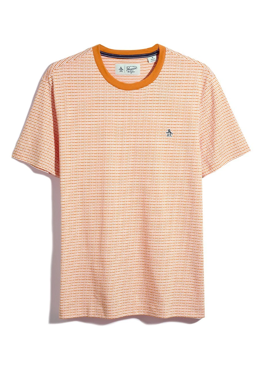 Original Penguin Jacquard Stripe- T-Shirt Print - Russet Orange - Afbeelding 4