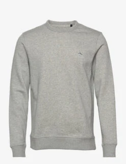 Original Penguin L/S STICKER PETE FLE - RAIN HEATHER