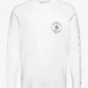 Original Penguin L/S CHEST CIRCLE LOG - BRIGHT WHITE