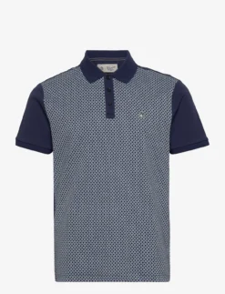 Original Penguin CTN INTRLK JQRD FRT - DRESS BLUES