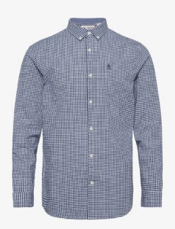 Original Penguin Long Sleeved Gingham Check Shirt - ESTATE BLUE