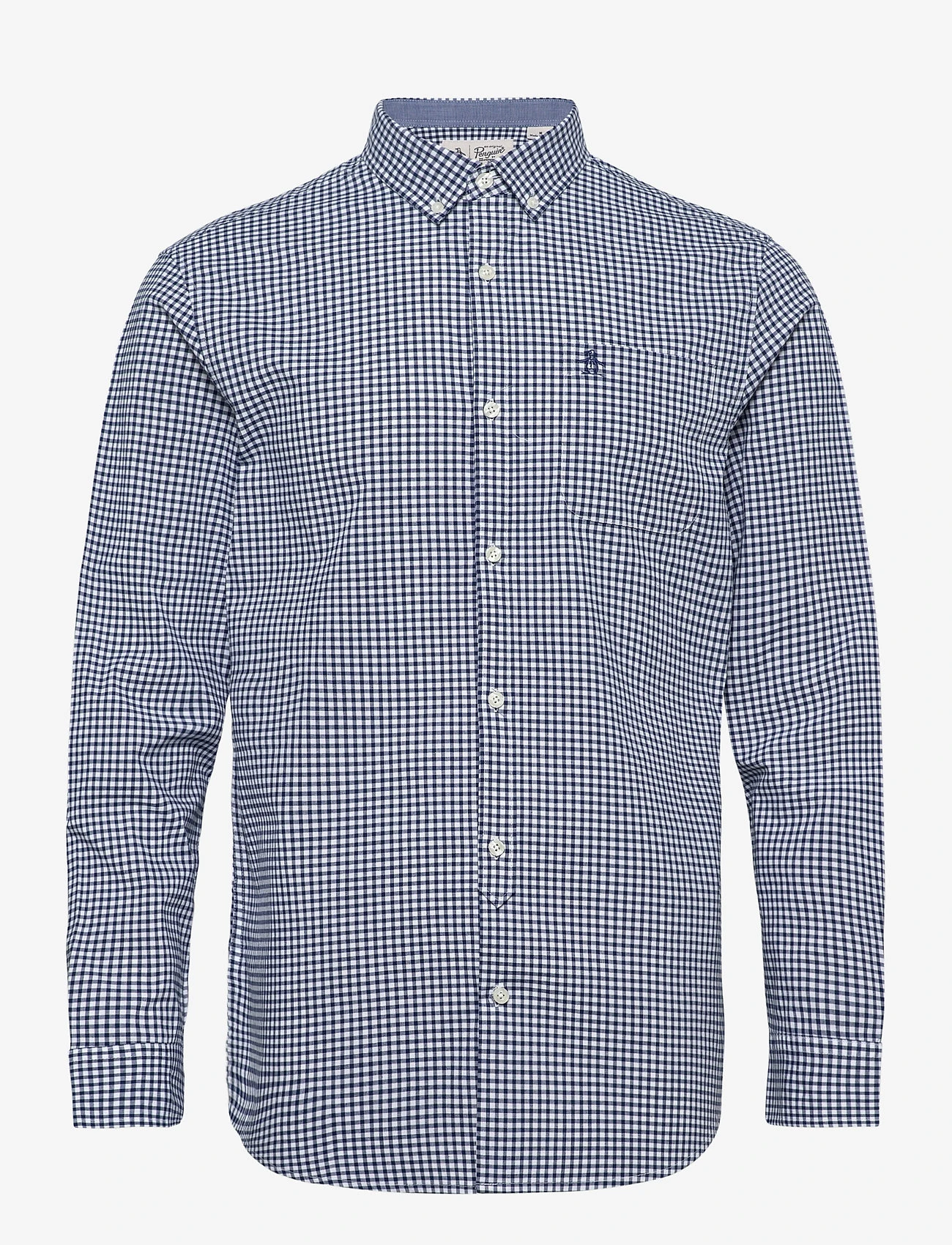 Original Penguin Long Sleeved Gingham Check Shirt - ESTATE BLUE