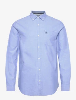 Original Penguin Long Sleeved Cotton Oxford Shirt - AMPARO BLUE