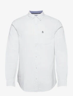 Original Penguin Long Sleeved Cotton Oxford Shirt - BRIGHT WHITE