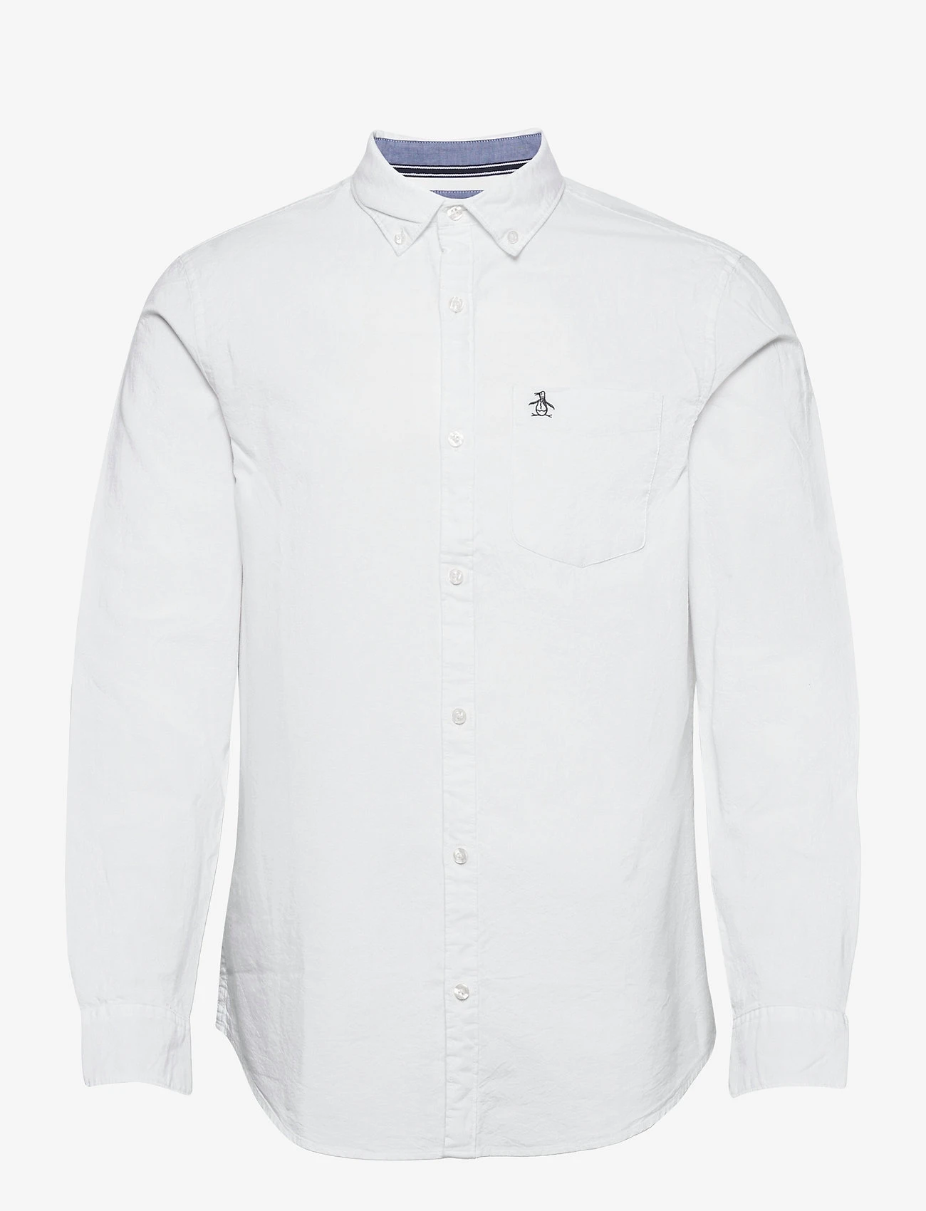 Original Penguin Long Sleeved Cotton Oxford Shirt - BRIGHT WHITE