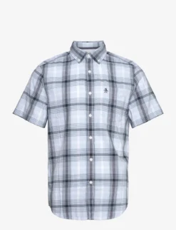 Original Penguin CTN EV TONAL PLAID S - CERULEAN